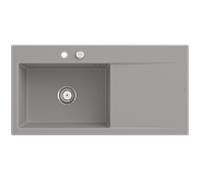 Villeroy und Boch Subway Évier à encastrer Style 60 336202KD vasque à gauche, garniture de vidange avec commande excentrique, 1000 x 510 mm, Fossil