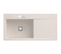 Villeroy und Boch Subway Évier à encastrer Style 60 336202KR vasque à gauche, garniture de vidange avec commande excentrique, 1000 x 510 mm, Crema