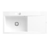 Villeroy und Boch Subway Évier à encastrer Style 60 336202R1 vasque à gauche, garniture de vidange avec commande excentrique, 1000 x 510 mm, blanc Alpin