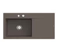 Villeroy und Boch Subway Évier à encastrer Style 60 336202TR vasque à gauche, garniture de vidange avec commande excentrique, 1000 x 510 mm, Bois