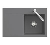 Villeroy und Boch Subway Style 45 Évier plat à chasse d'eau 33482FJ0 gauche, avec garniture de vidage , chromite CeramicPlus, 78 x 51 cm
