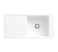 Villeroy und Boch Timeline 60 Évier plat à chasse d'eau 67901FR1 avec garniture de vidage et commande manuelle, blanc