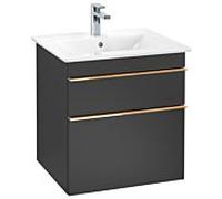 Villeroy und Boch Venticello A92305PD 55,3 x 59 x 50,2 cm, poignée en cuivre, Black Matt Lacquer