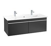 Villeroy und Boch Venticello A93802PD 115,3 x 42 x 50,2 cm, poignée blanche, Black Matt Lacquer