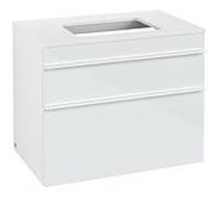 Villeroy und Boch Venticello A94002RE 75,7 x 60,6 x 50,2 cm, poignée blanche, verre Glossy White
