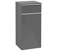 Villeroy et Boch Venticello armoire latérale A95012FP 40,4 x 86,6 x 37,2 cm, butée à droite, poignée blanche, Glossy Grey