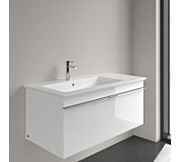 Villeroy und Boch Venticello vasque pour meuble 4134L1RW 100x50cm, pierre blanche C-plus, avec trou pour robinetterie, avec trop-plein, gauche