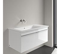 Villeroy und Boch Venticello vasque pour meuble 4134L3RW 100x50cm, pierre blanche C-plus, sans trou pour robinetterie, avec trop-plein, à gauche