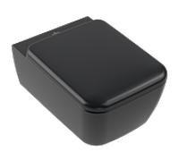Villeroy und Boch WC Set Combi-Pack 4682CLR7 370 x 530 x 310 mm, suspendu, avec TwistFlush[e³], noir pur CeramicPlus
