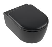 Villeroy und Boch WC Set Combi-Pack 5656CLR7 370 x 530 x 315 mm, suspendu, avec TwistFlush[e³], Pure Black CeramicPlus