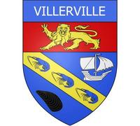 Villerville 14 ville Stickers blason autocollant adhésif - Taille : 8 cm
