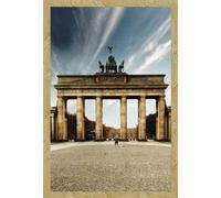 Villes allemandes - Poster - Berlin - Porte de Brandebourg - Jour + cadre amovible, Shinsuke® Maxi MDF hêtre, vitre acrylique