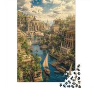 Villes de l'Égypte Antique Le Long du Nil,Puzzles pour Adultes 38x26cm/1000pcs,Jeux De Défi