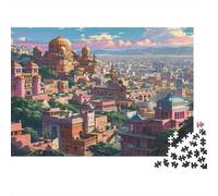 Villes en Inde Casse-tête 1000 Pièces avec Découpe De Précision,Jeu De Puzzle Premium Puzzle De Développement Cognitif pour Une Activité Intergénérationnelle,Passion Naturel Et Faune 38x26cm/1000pcs