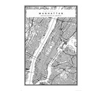 Villes -New York - Manhattan Vector - Poster Impression - Villes - Taille cm