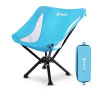 VILLEY Chaise Pliante Camping Légère Bleue, Chaise Pliable Portable avec Sac de Transport, Capacité 150 kg, pour Camping, Voyage, Randonnée, Pique-Nique, Festival