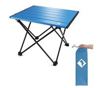 VILLEY Table d'appoint portable de camping, table de plage pliante en aluminium ultralégère avec sac de transport pour cuisine, pique-nique, camping, bateau, voyage - Bleu