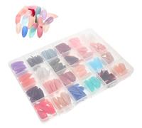 VILLFUL 1 Boîte Boîte de Faux Ongles Matifiés Remplaçables pour Femmes Ensemble Complet Ongles Fins Décoratifs Application Facile pour Usage Domestique et Professionnel Variété de Styles