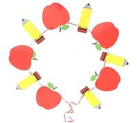 VILLFUL 1 Ensemble Bannière de Rentrée Scolaire Décoration Forme de Pomme Crayon pour Élèves Classe Lors