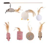 VILLFUL 1 Ensemble Jeu Interactif pour Chat Ensemble de Bâtons à Jouer avec Têtes Stimule Instinct Naturel de Votre Garde et