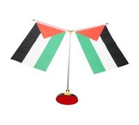 VILLFUL 1 Ensemble Table Palestine avec Support Décoration Salle Drapeaux Palestiniens et Support Inoxydable Décorations Patriotiques pour Événements et Conférences