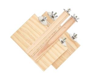 VILLFUL 1 Jeu Plate-Forme en Bois Massif Lit Doiseau Plateforme Bois Perroquet Plate-Forme De Cobaye Plate-Forme De Tortue Perroquet en Bois Stand Doiseau Journal Fournitures pour Oiseaux