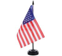 VILLFUL 10 Ensembles American Desk Flag With Base Mini Tabletop Flag Stand For Office Home Decoration Business Display And Festival Use