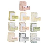 VILLFUL 10 Ensembles Kit Papier à Lettre Enveloppes Motif Fleurs Mélangées de Papeterie Élégante Enveloppes pour Correspondance Invitations et Messages Personnels