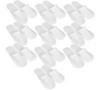 VILLFUL 10 paires Pantoufles Usage Unique Blanches Unisexes Légères et Antidérapantes pour Hôtel Maison et Voyage Lot de Confort et Hygiène Assurés