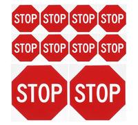VILLFUL 10 pièces Autocollants Stop Rouges Auto-adhésifs Haute Visibilité Panneaux de Signalisation Durables Résistants Aux Intempéries pour Sécurité Bureau Usine et École