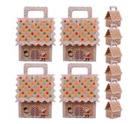 VILLFUL 10 Pièces Boîte à Gâteaux de Noël Maison Épice en Carton Blanc, Boîte à Bonbons Portable pour Petits Objets, Décor de Fête et Célébrations de Noël