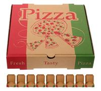 VILLFUL 10 pièces Boîte à Pizza Carrée Papier Kraft Lot de Boîtes Alimentaires Pliables pour Livraison et Emporter Conteneur de Stockage pour Restaurant et Pratique et Résistante