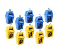 VILLFUL 10 pièces Breloques Mini Poubelle Charm Pendentifs DIY Accessoires Bijoux Créatifs Bleu et Jaune