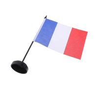 VILLFUL 10 Pièces Drapeau de Table France Mini avec Socle et Hampe Support Drapeau Bureau Compact Décoration de Bureau et Salle de Réunion pour Classe