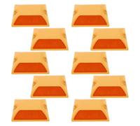 VILLFUL 10 pièces Lot de Réflecteurs de Route Doubles Faces Plastique Jaune Marqueurs de Chaussée Surélevés pour Allées Trottoirs et Ralentisseurs Visibilité Renforcée pour Sécurité