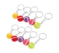 VILLFUL 10 Pièces Porte-clés Balle de Tennis Alliage de Zinc Léger et Portable Pendentifs Colorés pour Sacs et Clés Accessoire Pratique pour Fans de Tennis