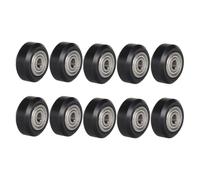 VILLFUL 10 Poulies en Plastique Roulement à Billes, Modèle Grand, Roue Ronde Passive à Gorge en V, Accessoires pour Imprimante 3d, Lot de 10 Pièces, Noir, Diamètre Intérieur 5 Mm,