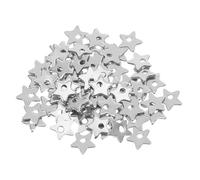 VILLFUL 100 breloques étoiles pour bracelets : mini pendentif étoile à cinq branches argenté - breloque pentagramme en acier inoxydable pour la fabrication de bijoux, colliers et bracelets