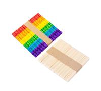 VILLFUL 100 pièces Bâtons Naturels et Colorés pour Glace DIY Artisanat Sticks pour Activités Manuelles Garçon Fille