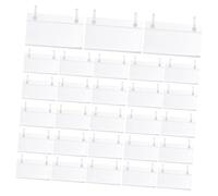 VILLFUL 100 Pièces Clips Porte-étiquettes Fil Métallique Transparent Support Réutilisable pour Étiquettes de Prix Organisateur de Rayonnage pour et Magasin