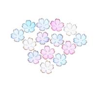VILLFUL 100 Pièces Perles Espacement Acrylique Mini Fleurs Pétales Bleu Dégradé Doré pour Bijoux DIY Bracelets Colliers Boucles Doreilles