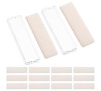 VILLFUL 100 Pièces Porte-étiquettes Adhésifs Doubles Couches Porte-noms Transparent avec Bouton Indicateur pour Rayons Supermarché Bureau Bibliothèque Étiquettes Auto-adhésives Peel Stick