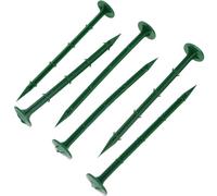 VILLFUL 100pcs Piquets de Jardin en Plastique Vert, Tuteurs Robustes pour Fixation de Filets et Toile de Jardin, Usage Extérieur Quotidien