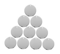 VILLFUL 10pièces Lot De Pendentifs Ronds Acier Inoxydable Pour Animaux De Compagnie Médailles Vierges Pour Colliers De Chien Chat Identification Et Décoration