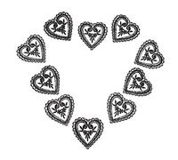 VILLFUL 10pièces Patches Dentelle De Cœur Brodés Lot De Écussons à Coudre Pour Vêtements Sacs Et Projets Diy Appliques Tulle Noir