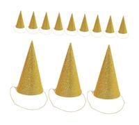 VILLFUL 12 Pièces Chapeaux de Fête Cone Pailletés Dorés pour Anniversaire Garçon Fille et Adultes Mini Ajustée avec Ruban Accessoire Couronne Princesse Roi pour Animation