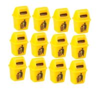 VILLFUL 12 pièces Miniature Trash Bin Set Plastic Mini Garbage Cans for Dollhouse Decor Realistic Small Waste Containers for Kitchen Bedroom Office DIY Mini Poubelle Maison Poupée