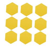 VILLFUL 12 Pièces Sticker Mural Feutre Toile De Fond Panneaux D'affichage Panneau De Liège Adhésif Panneaux De Liège Décoratifs Pour Les Murs Jaune Hexagone Panneau D'affichage Enfant