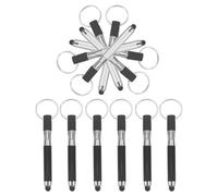 VILLFUL 12 Pièces Stylet Tactile avec Porte Clés Mini Stylos à Bille Pratiques et Portables pour Écrans Tactiles Stylets Noirs