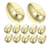 VILLFUL 12 pièces Œufs de Pâques Plastique Doré Remplissables Décorations Festives pour Fête et Contenants pour Bonbons et Jouets